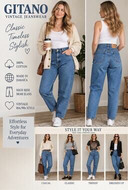 Vintage Gitano Jeans 16 High Rise Mom Jeans 100% Cotton (30" waist measured)